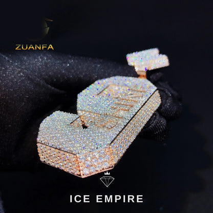 Iced Out Baguette 925 Silver Moissanite Pendant