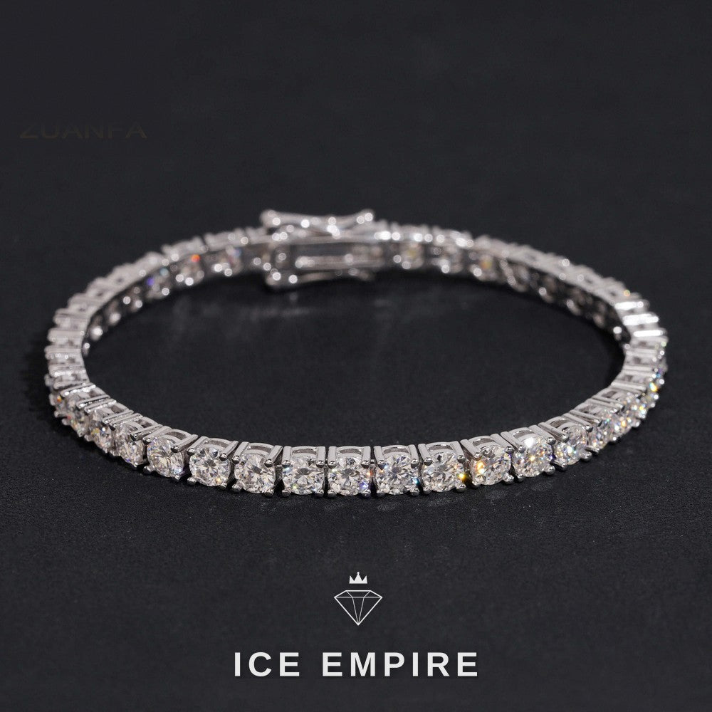 Iced Out 925 Silver Lab Grown Diamond Tennis Bracelet