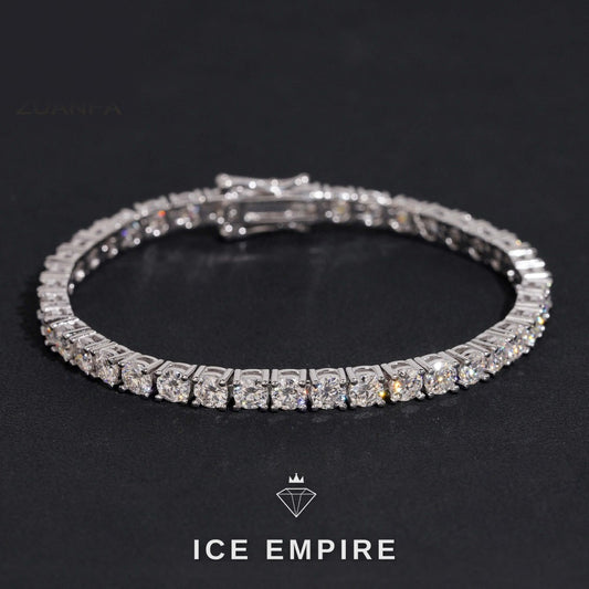 Iced Out 925 Silver Lab Grown Diamond Tennis Bracelet