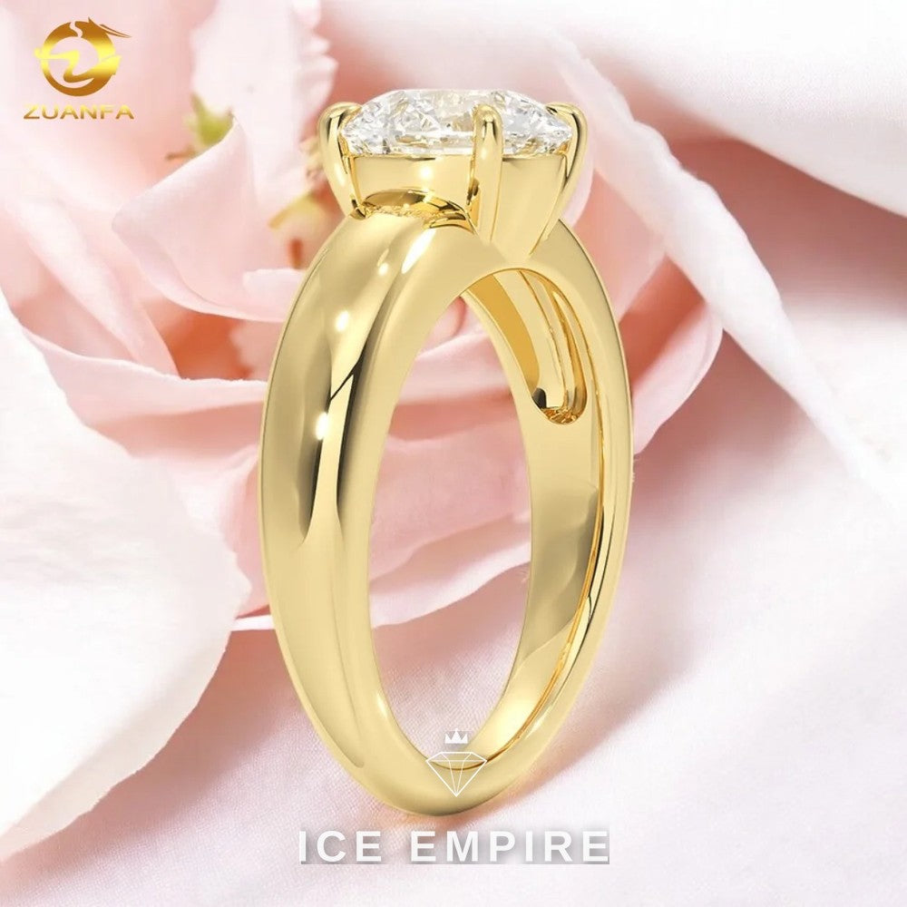 Iced Out Gold Plated Moissanite Engagement Ring
