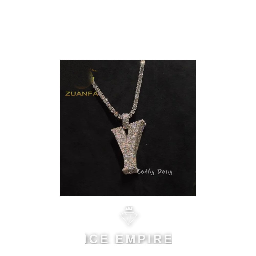 Iced Out Baguette Rose Gold Plated Moissanite Cuban Chain