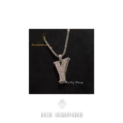 Iced Out Baguette Rose Gold Plated Moissanite Cuban Chain