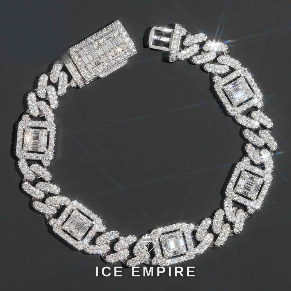 Iced Out 925 Silver Moissanite Cuban Chain
