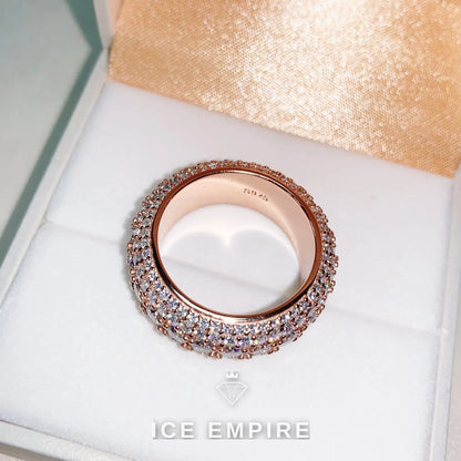 Iced Out Rose Gold Plated Moissanite Ring