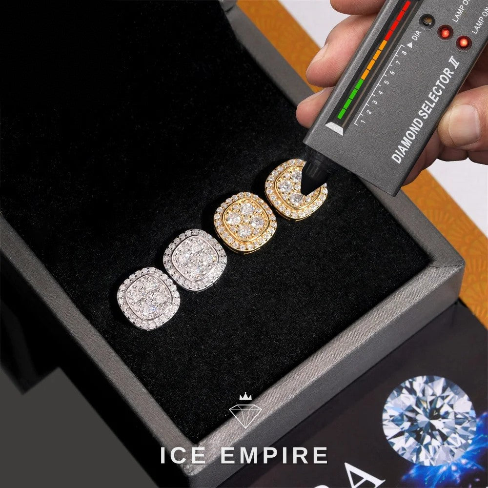 Iced Out 925 Silver Moissanite Earrings