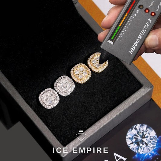 Iced Out 925 Silver Moissanite Earrings