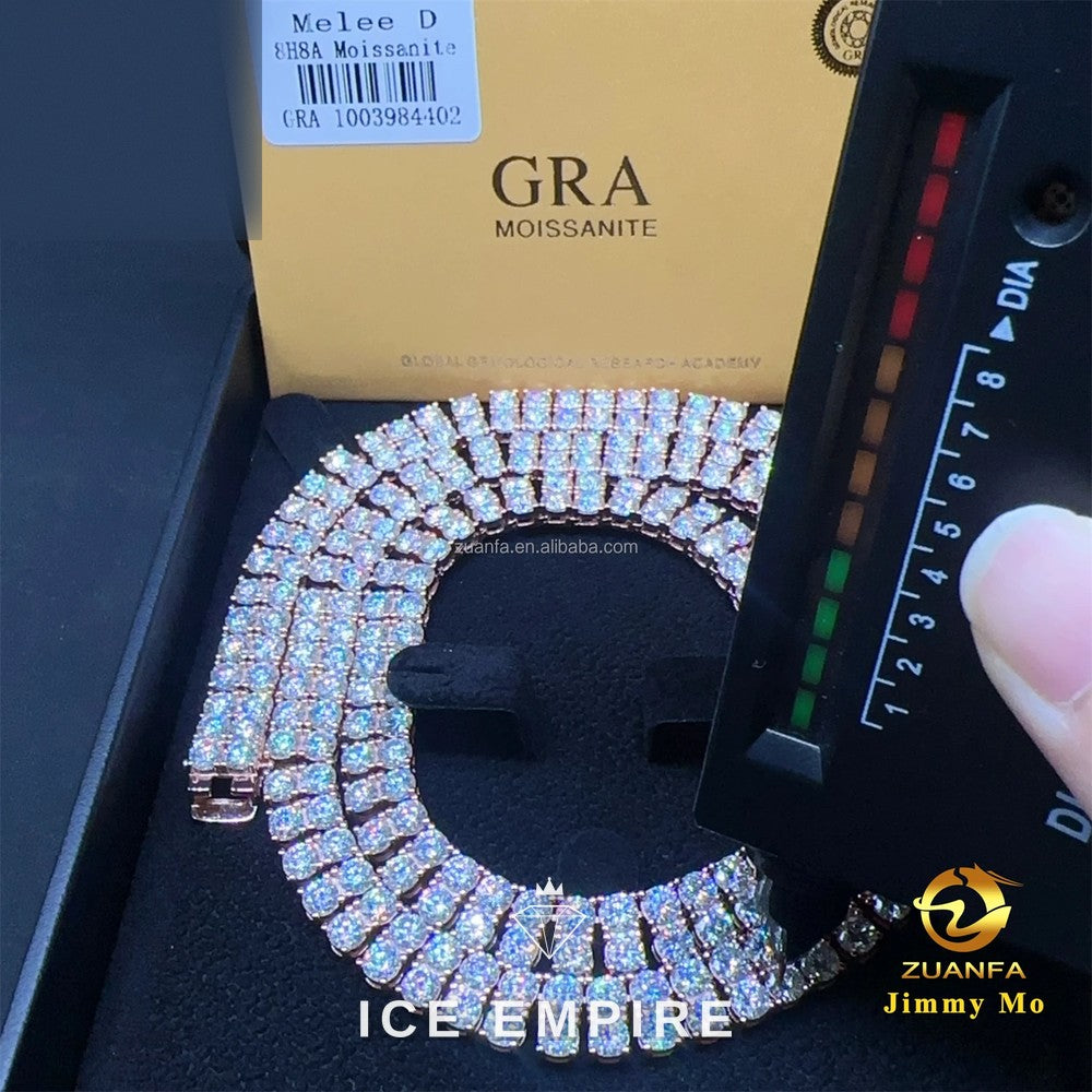 Iced Out 925 Silver Moissanite Cuban Chain