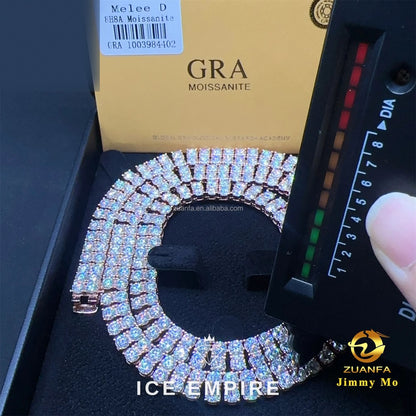 Iced Out 925 Silver Moissanite Cuban Chain