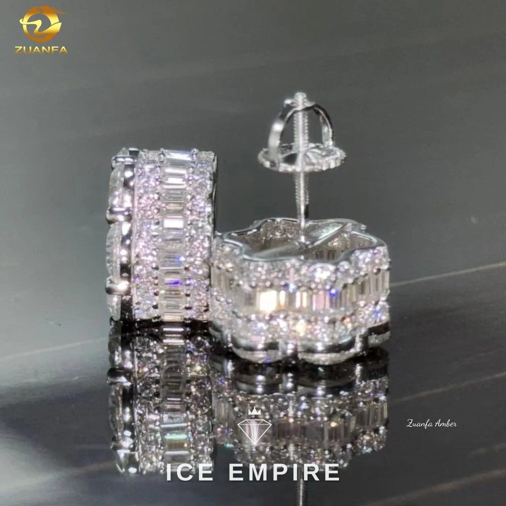 Iced Out 10K Gold Lab Grown Diamond Stud Earrings