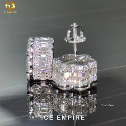 Iced Out 10K Gold Lab Grown Diamond Stud Earrings