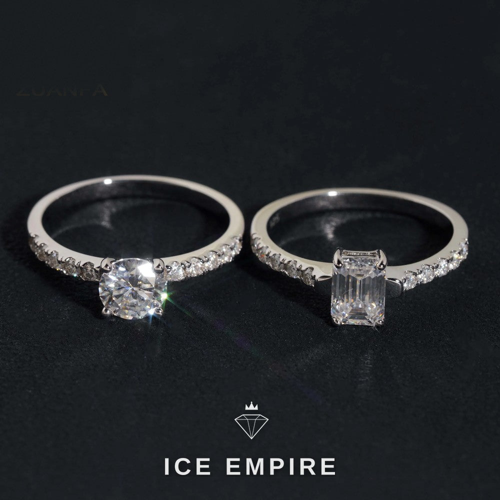 Iced Out 925 Silver Moissanite Wedding Band