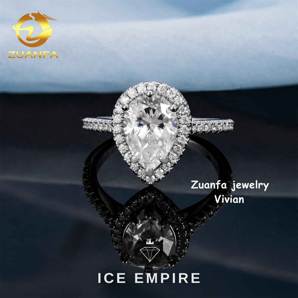 Iced Out 925 Silver Moissanite Ring