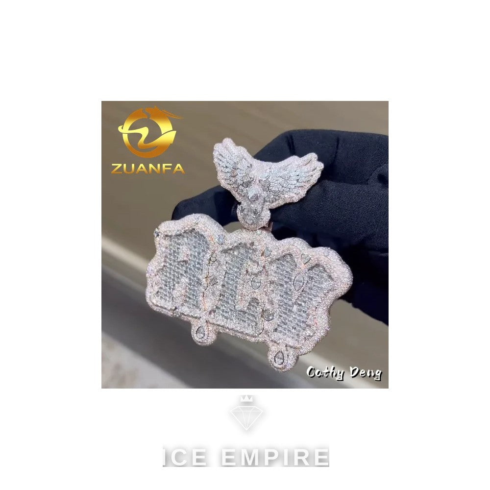 Iced Out Baguette Rose Gold Plated Moissanite Pendant