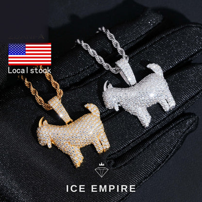 Iced Out Rose Gold Plated Moissanite Pendant