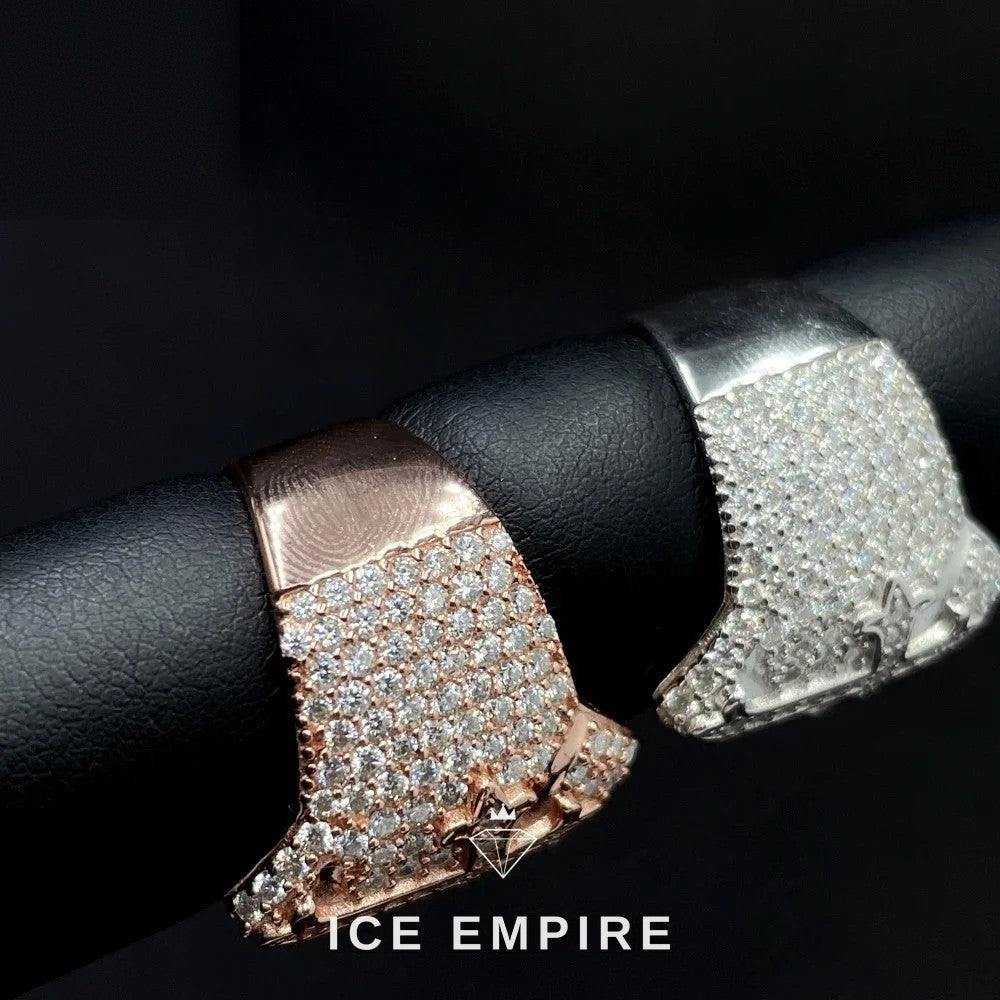 Iced Out Cross 925 Silver Moissanite Engagement Ring