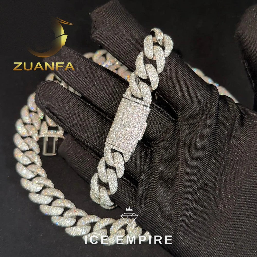 Iced Out Rose Gold Plated Moissanite Cuban Chain