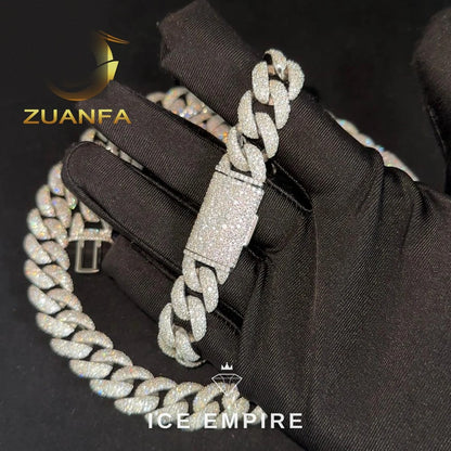 Iced Out Rose Gold Plated Moissanite Cuban Chain