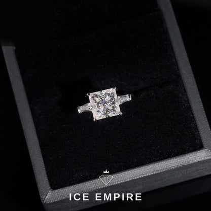 Iced Out 18K Gold Moissanite Engagement Ring