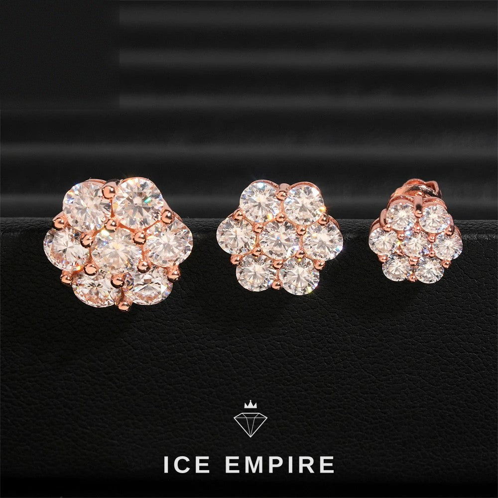 Iced Out Cluster 925 Silver Moissanite Earrings