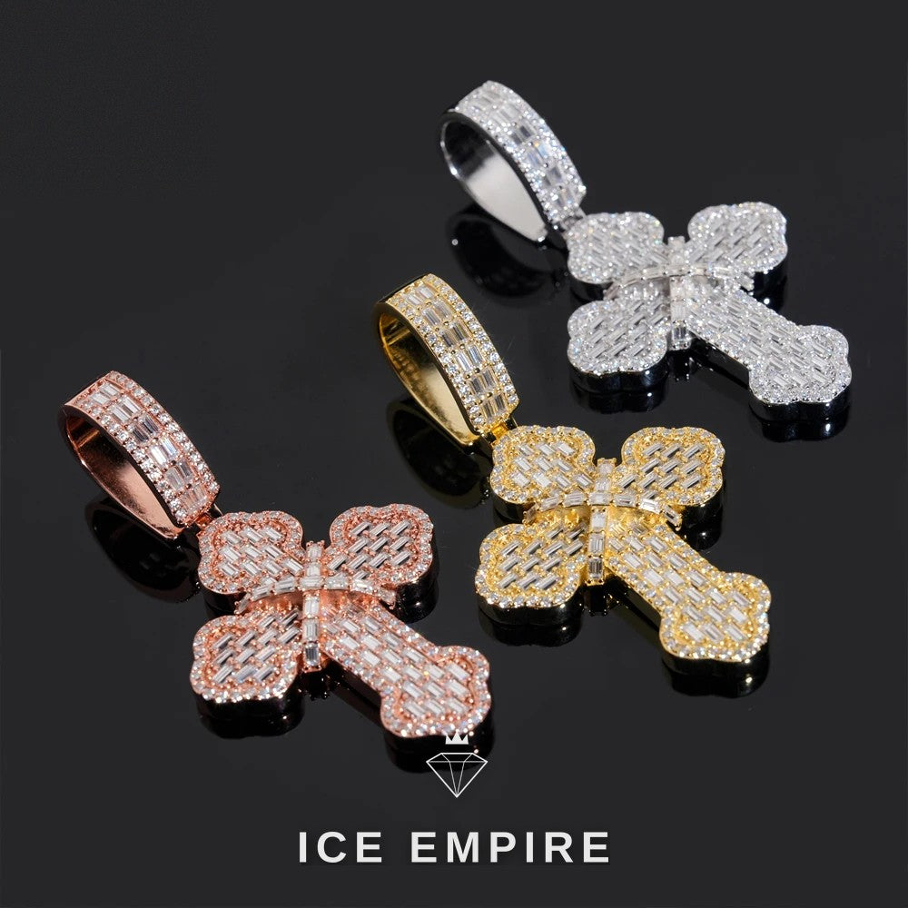 Iced Out Baguette Rose Gold Plated Pendant