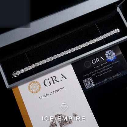 Iced Out Cluster 18K Gold Moissanite Tennis Bracelet