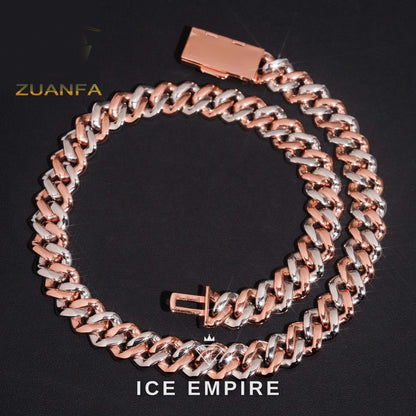 Iced Out Rose Gold Plated Moissanite Cuban Chain