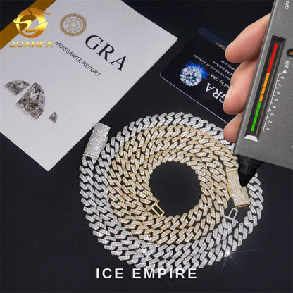 Iced Out Rose Gold Plated Moissanite Cuban Chain