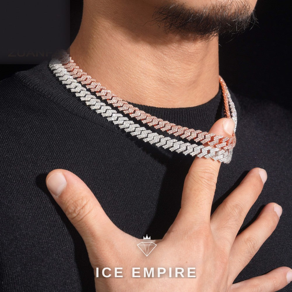 Iced Out Rose Gold Plated Moissanite Cuban Chain