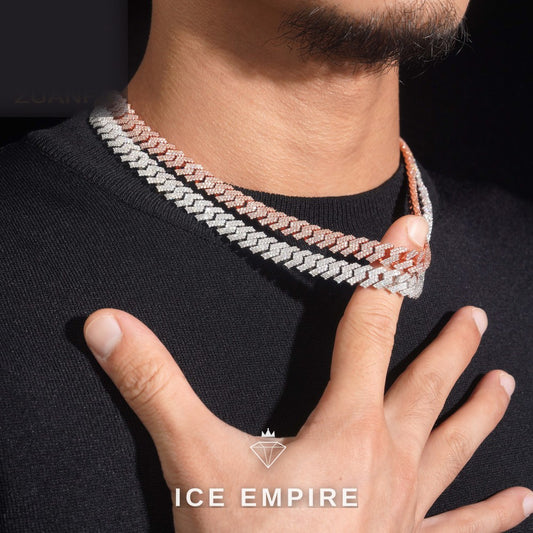 Iced Out Rose Gold Plated Moissanite Cuban Chain