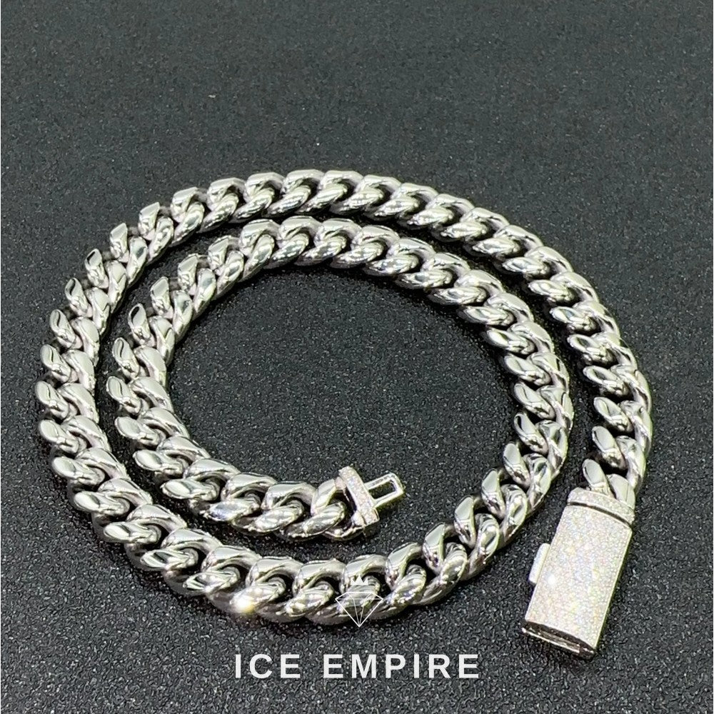 Iced Out Rose Gold Plated Moissanite Cuban Chain