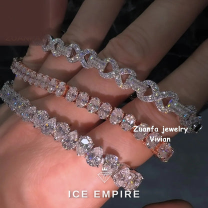 Iced Out Rose Gold Plated Moissanite Tennis Chain