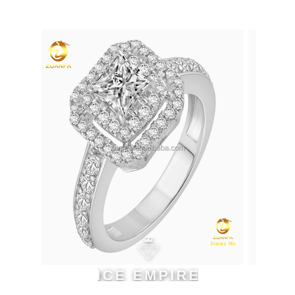Iced Out Gold Plated Lab Grown Diamond Engagement Ring