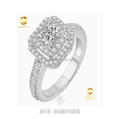 Iced Out Gold Plated Lab Grown Diamond Engagement Ring