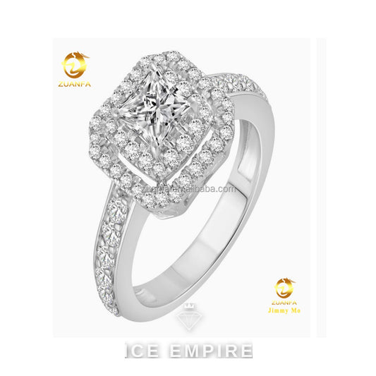 Iced Out Gold Plated Lab Grown Diamond Engagement Ring