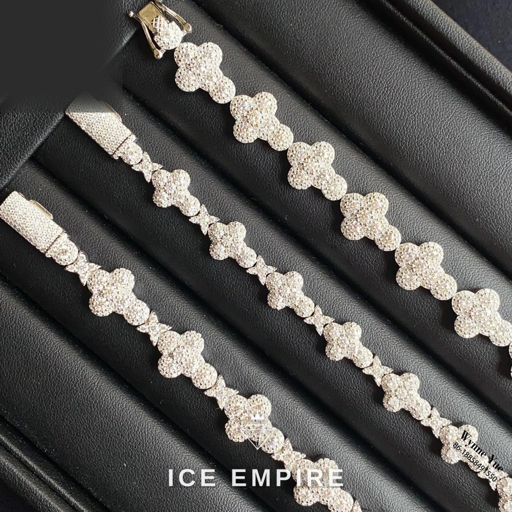 Iced Out 925 Silver Moissanite Cuban Chain