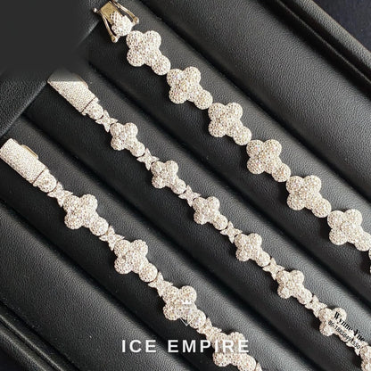 Iced Out 925 Silver Moissanite Cuban Chain