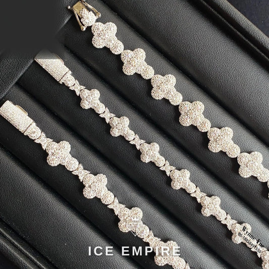 Iced Out 925 Silver Moissanite Cuban Chain