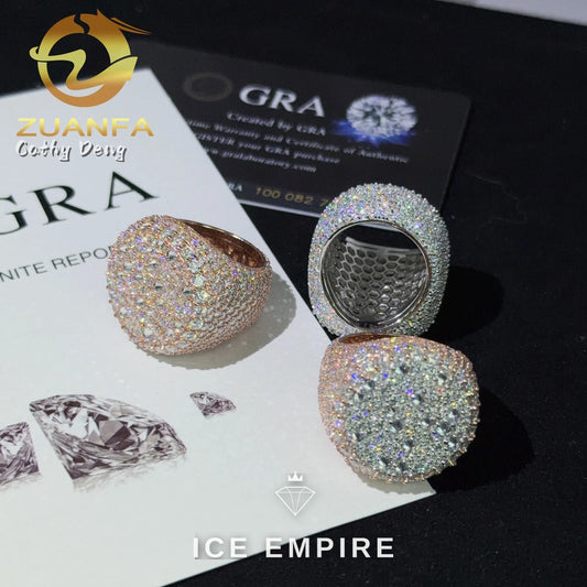Iced Out 925 Silver Moissanite Ring