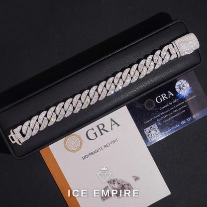 Iced Out 925 Silver Moissanite Cuban Chain