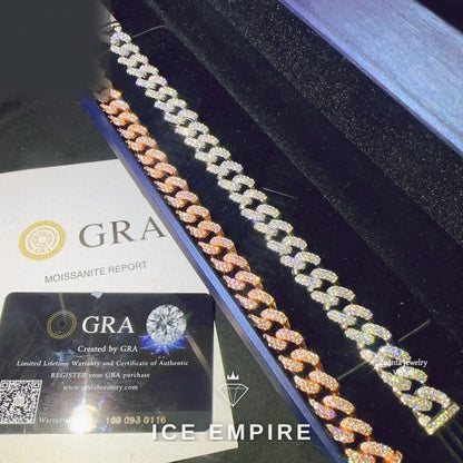 Iced Out 925 Silver Moissanite Cuban Chain