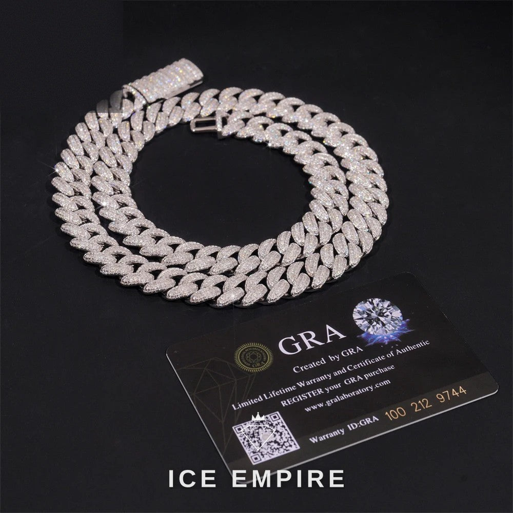 Iced Out Rose Gold Plated Moissanite Cuban Chain