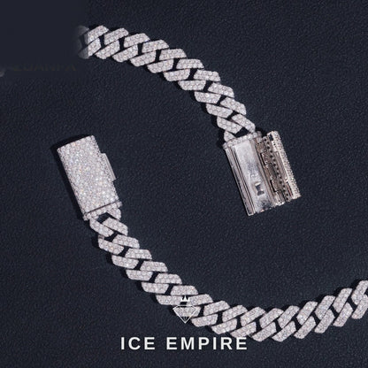 Iced Out 925 Silver Moissanite Cuban Chain