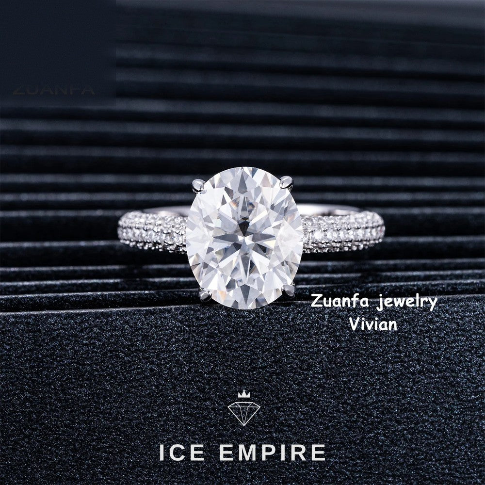 Iced Out 925 Silver Moissanite Ring