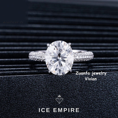 Iced Out 925 Silver Moissanite Ring