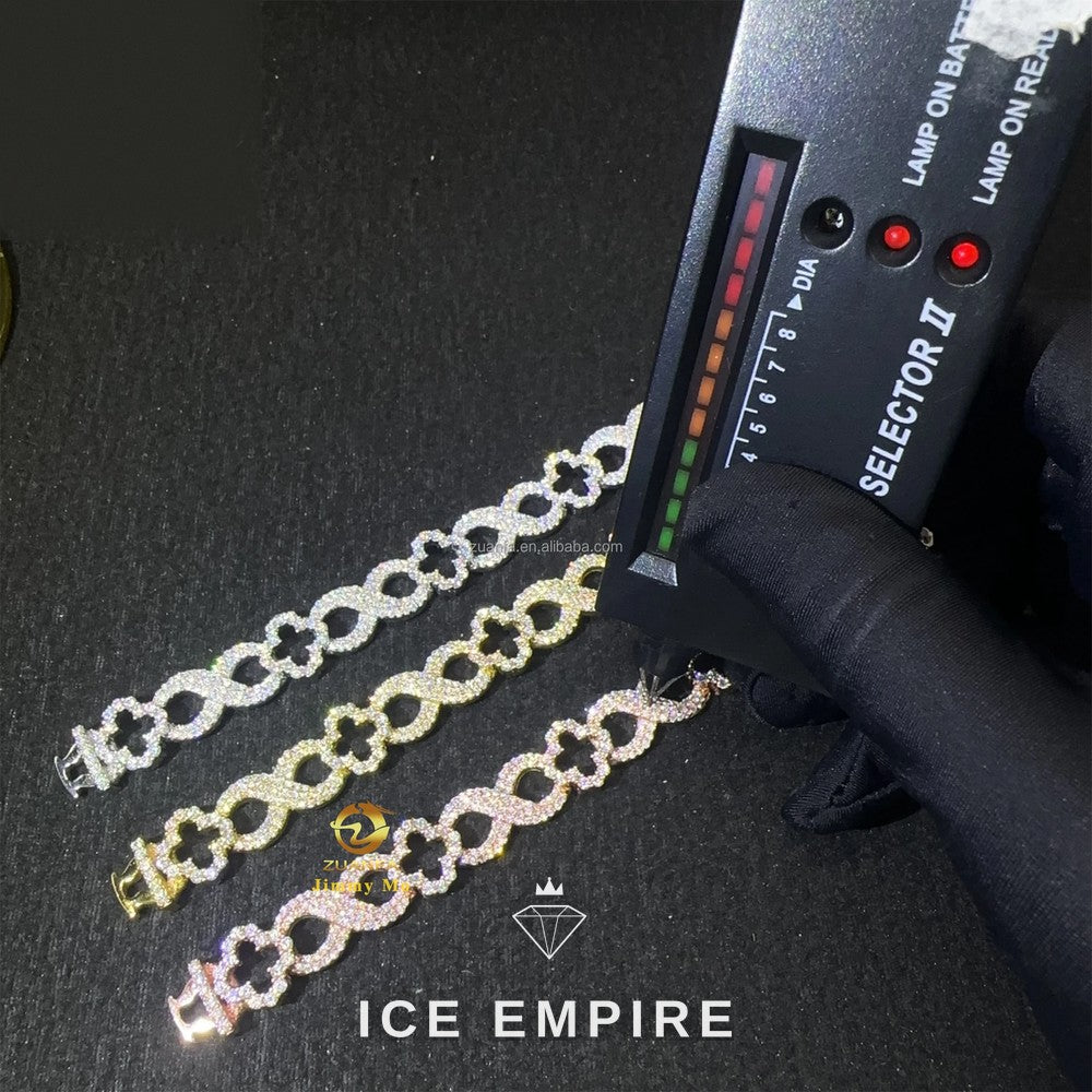 Iced Out 925 Silver Moissanite Cuban Chain