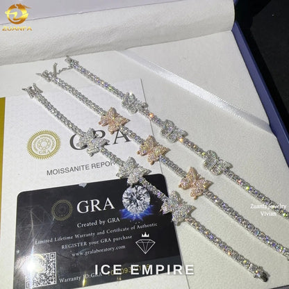 Iced Out 925 Silver Moissanite Tennis Chain