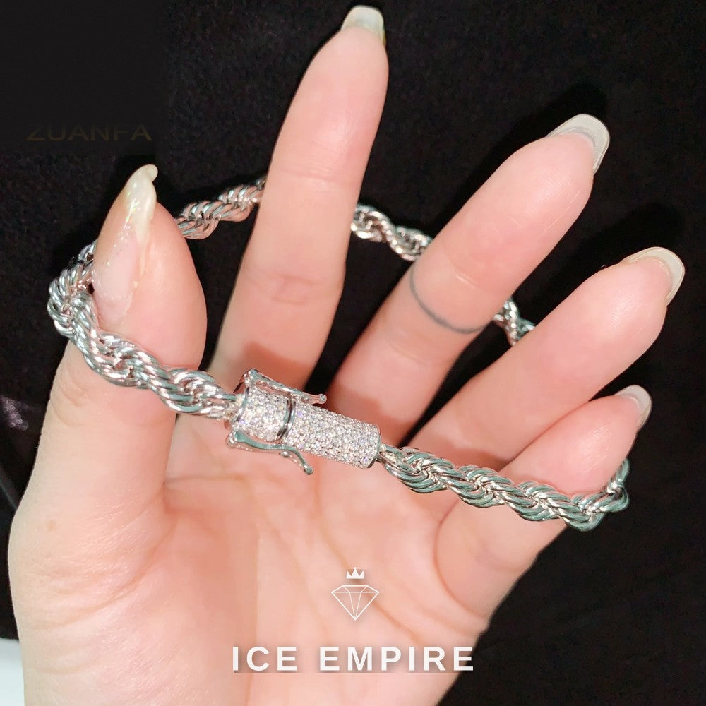 Iced Out Rose Gold Plated Moissanite Cuban Chain