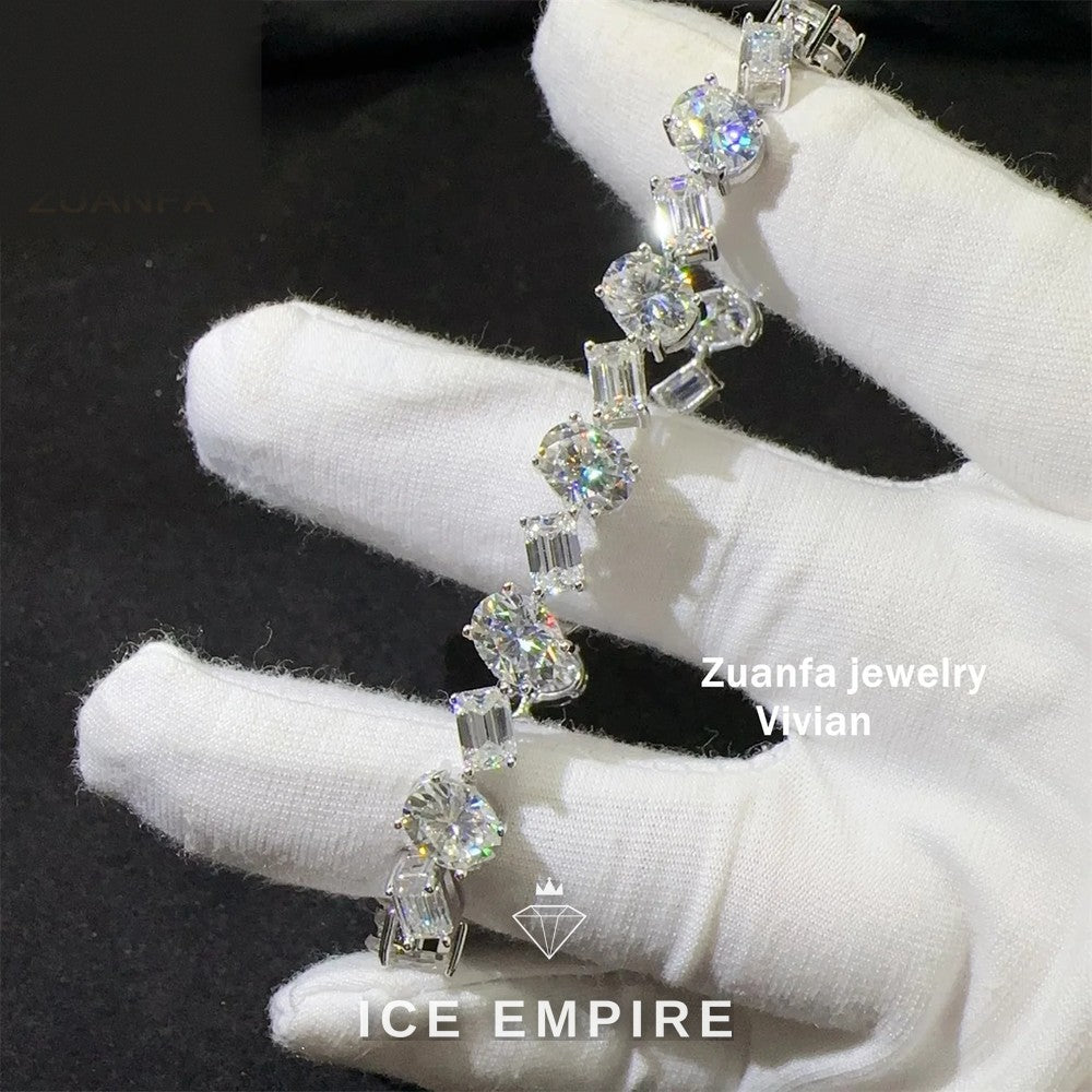 Iced Out Rose Gold Plated Moissanite Tennis Chain