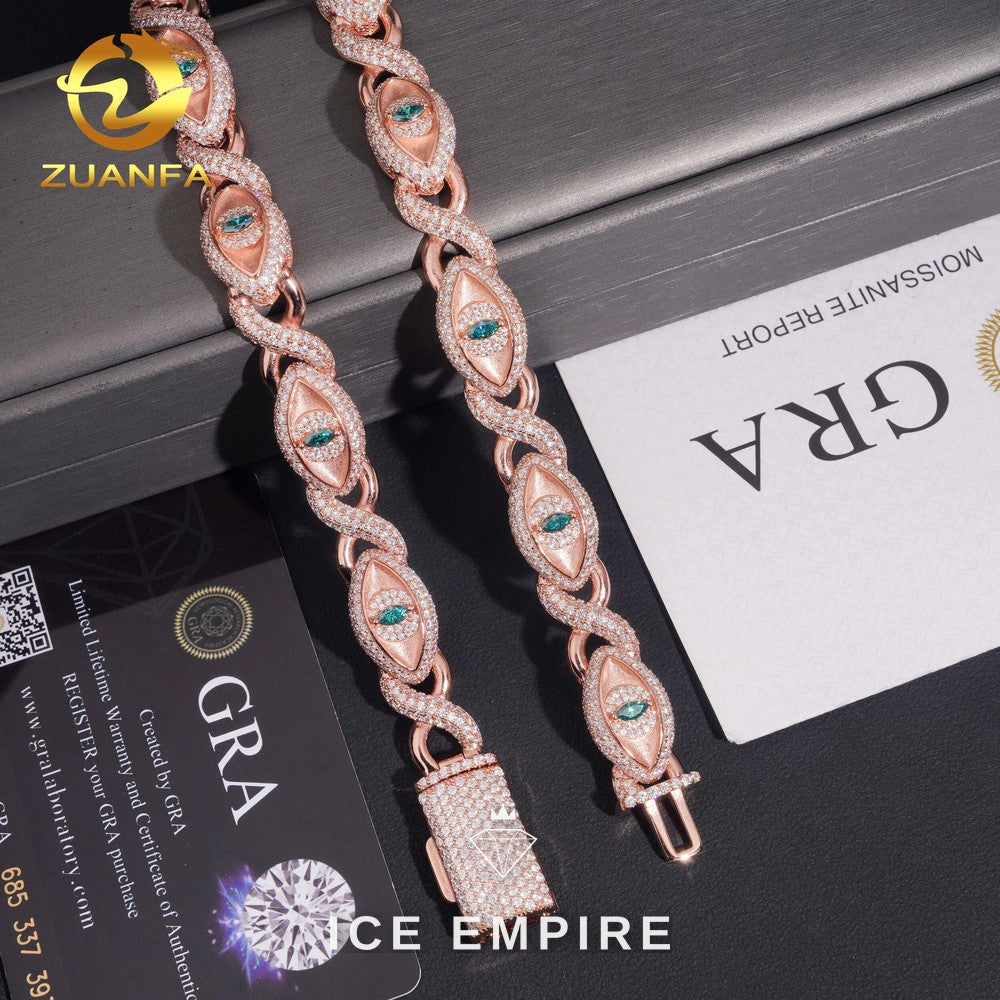 Iced Out 925 Silver Moissanite Cuban Chain