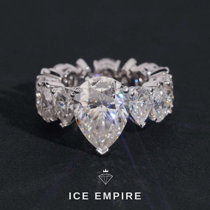 Iced Out 10K Gold Moissanite Ring